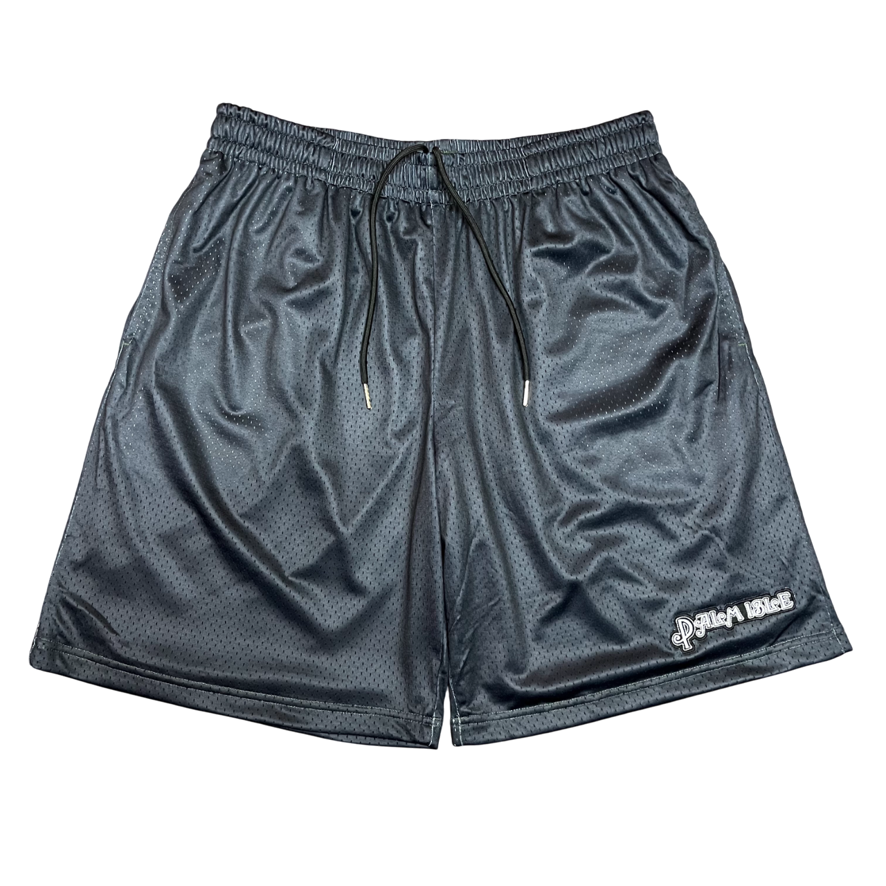Black Sabbath Shorts en Mesh Brodés - Métal Gris/Coutures Vertes