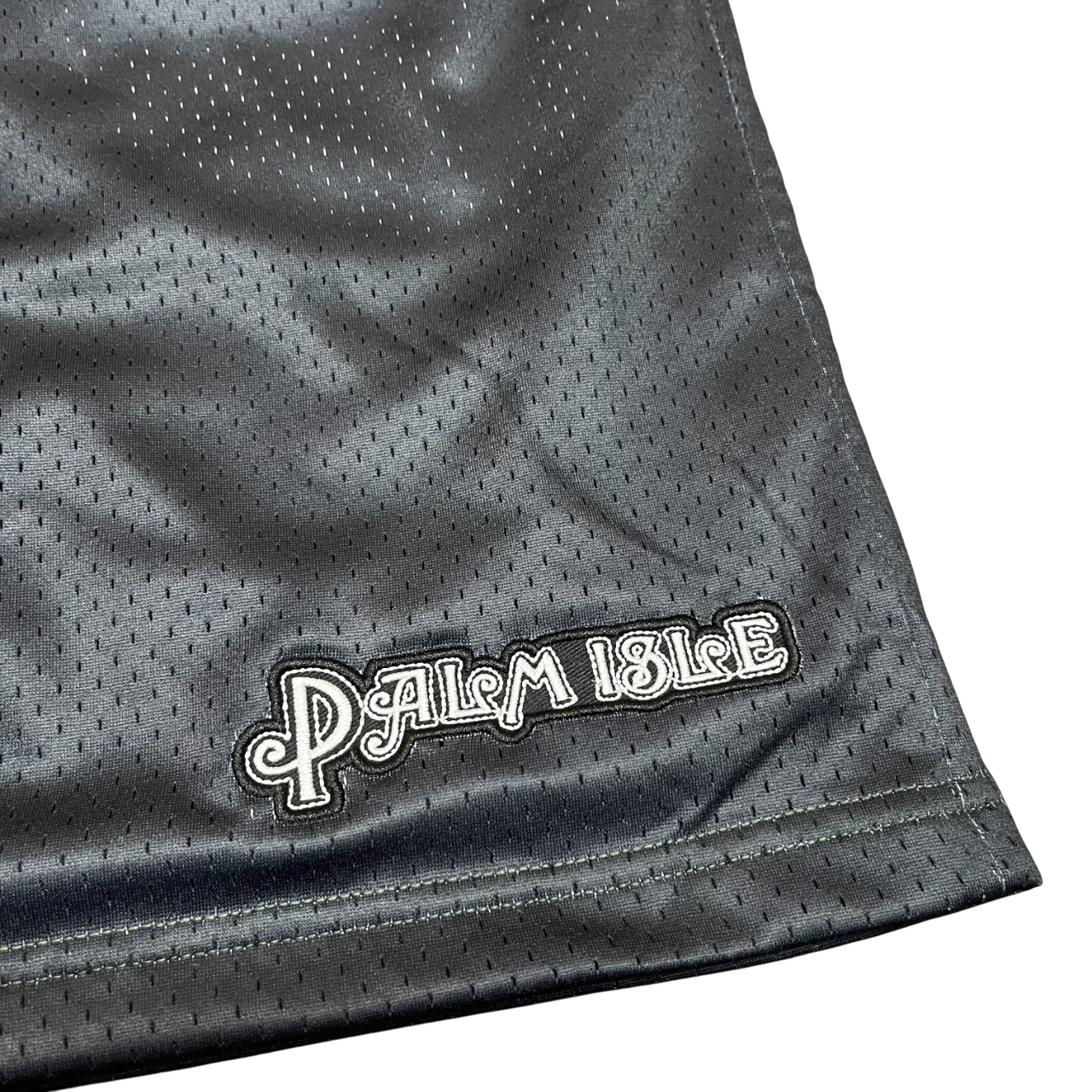 Black Sabbath Shorts en Mesh Brodés - Métal Gris/Coutures Vertes