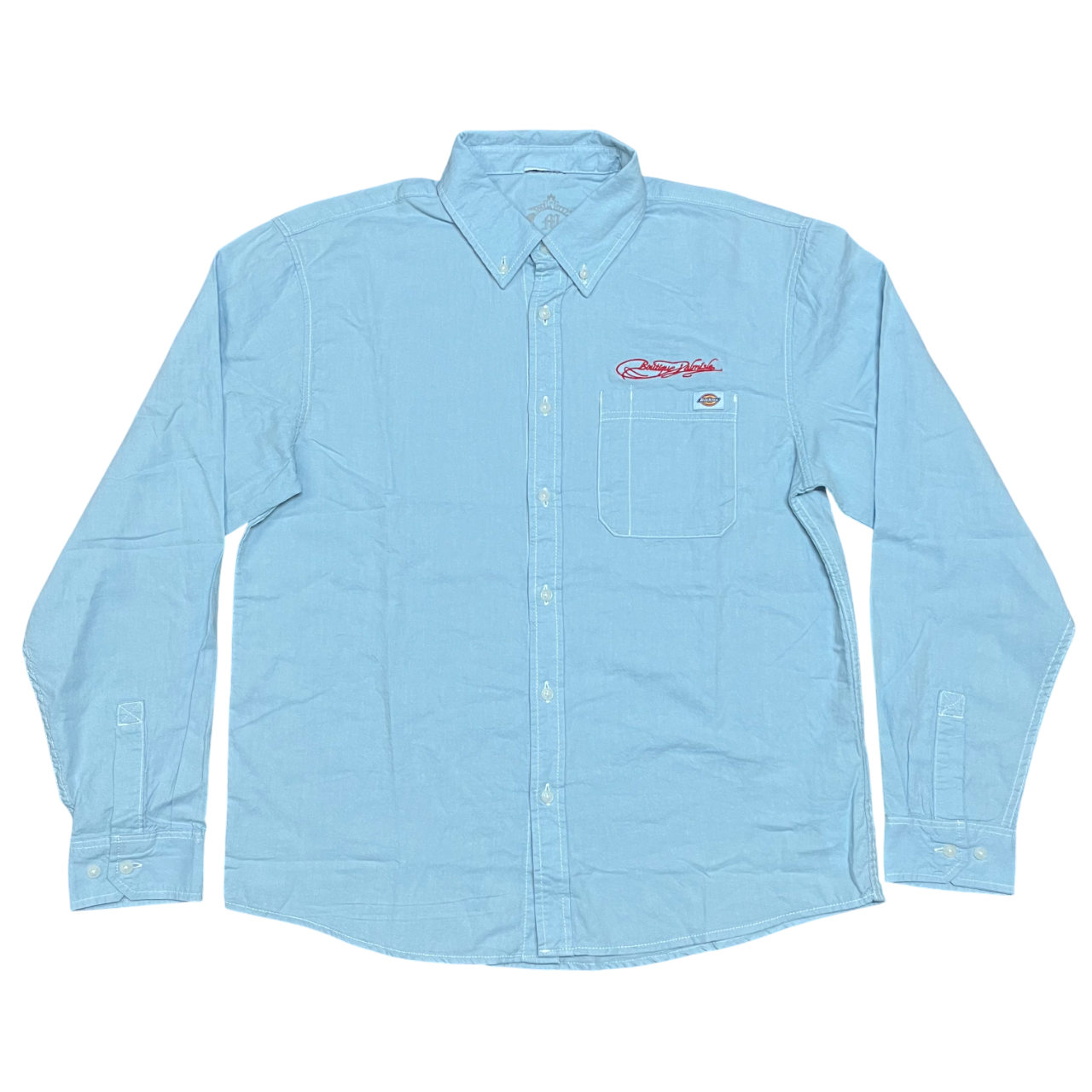 Palm Isle x Dickies Signature Chemise Tissée en Chambray à Manches Longues - Bleu Clair