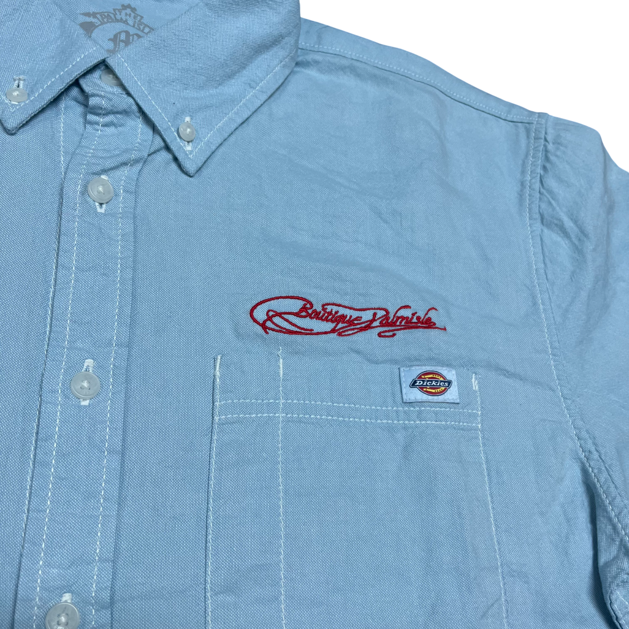 Palm Isle x Dickies Signature Chemise Tissée en Chambray à Manches Longues - Bleu Clair