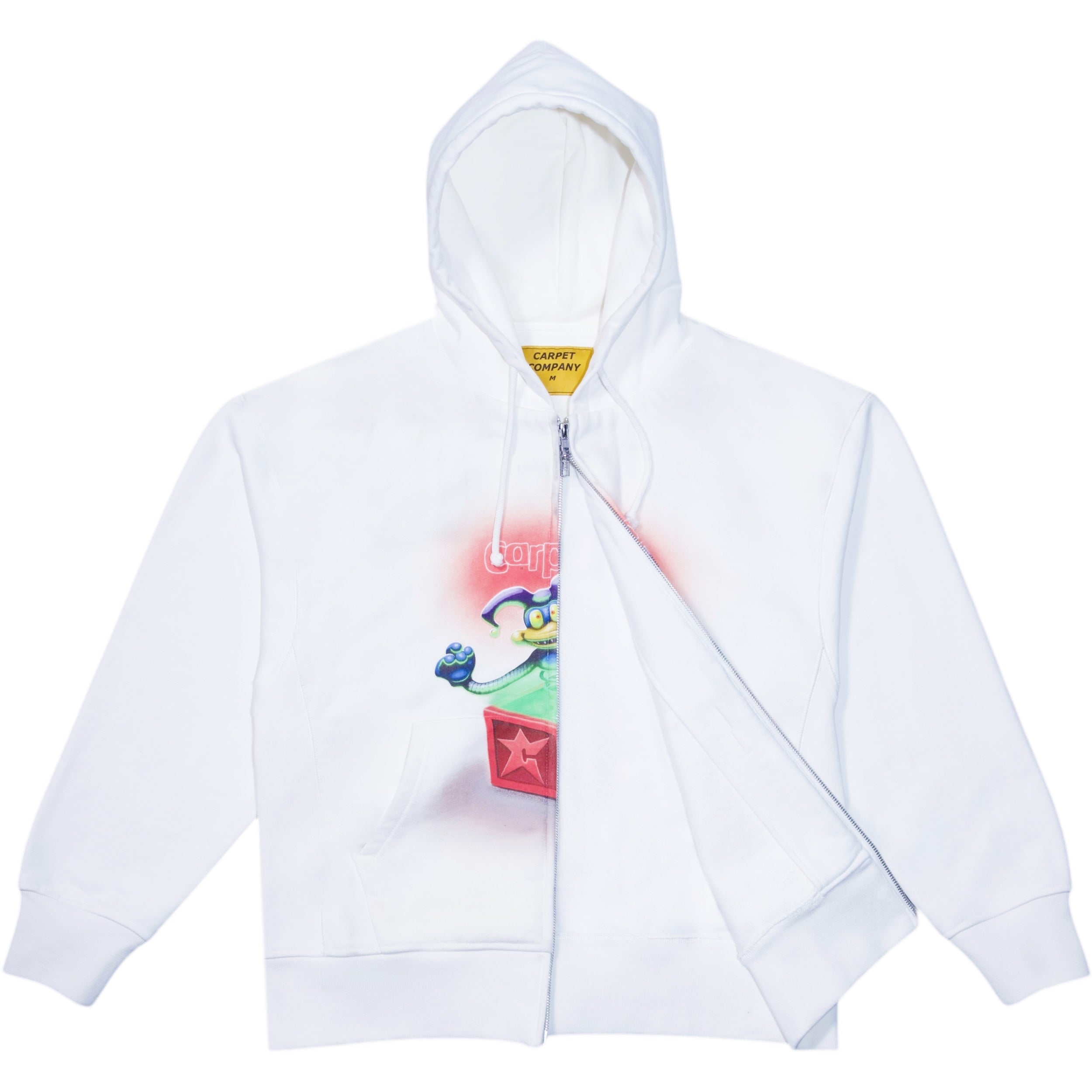 Jack Double Zip Hoodie - White