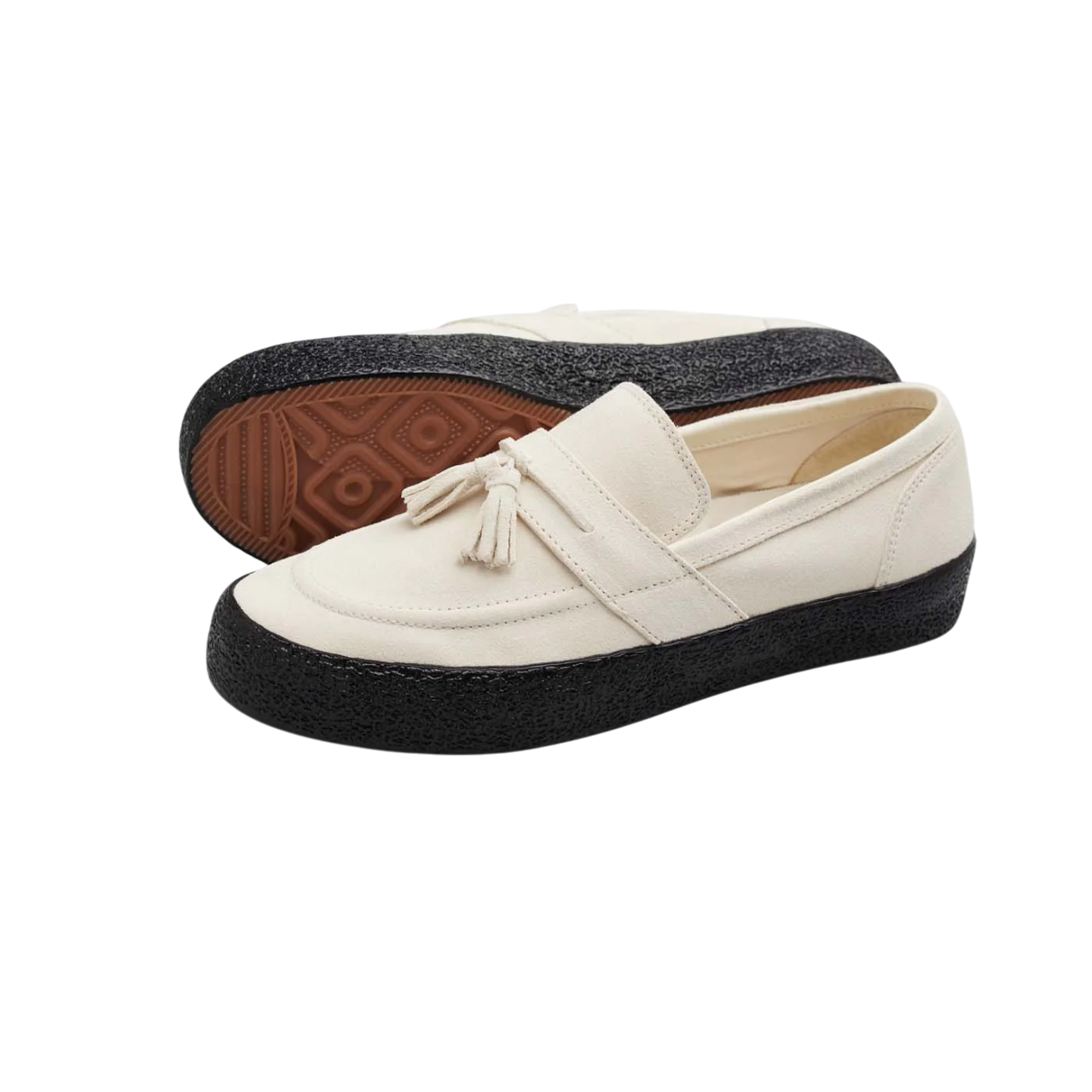 VM005 Loafer en Suède - Blanc/Noir