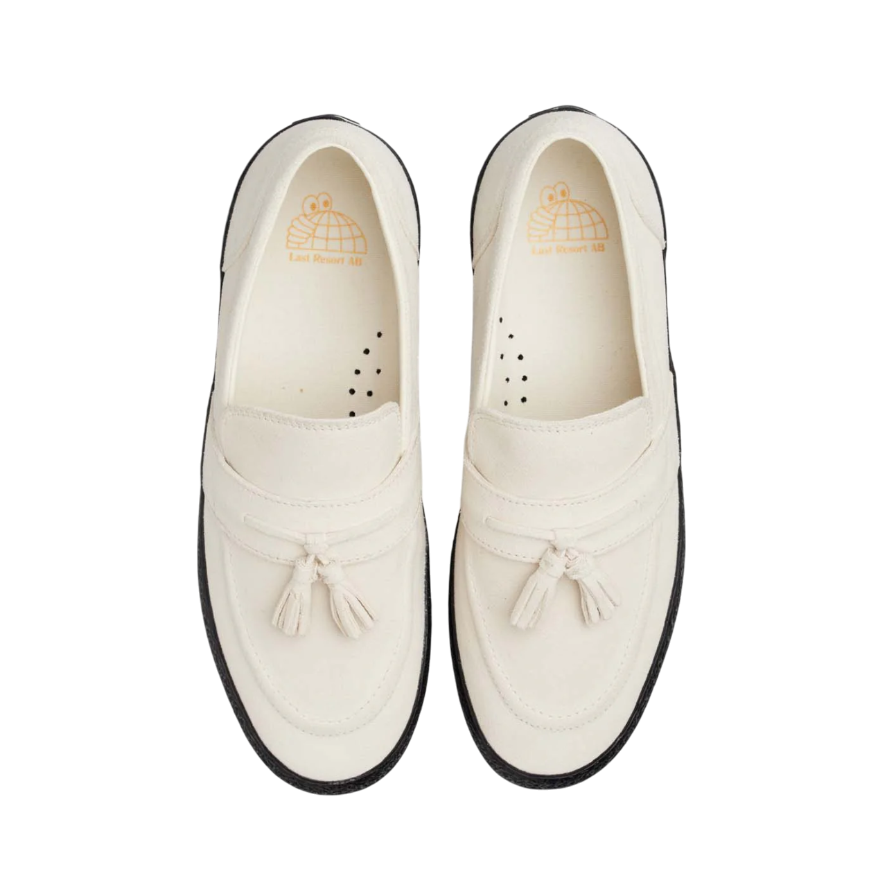 VM005 Loafer en Suède - Blanc/Noir