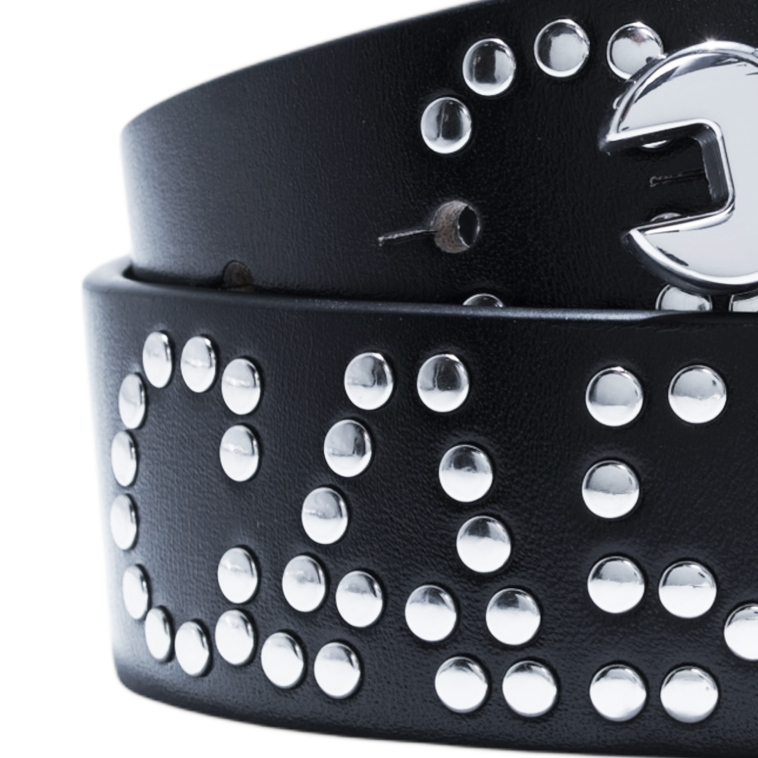 Ceinture en Cuir Cloutée - Noir