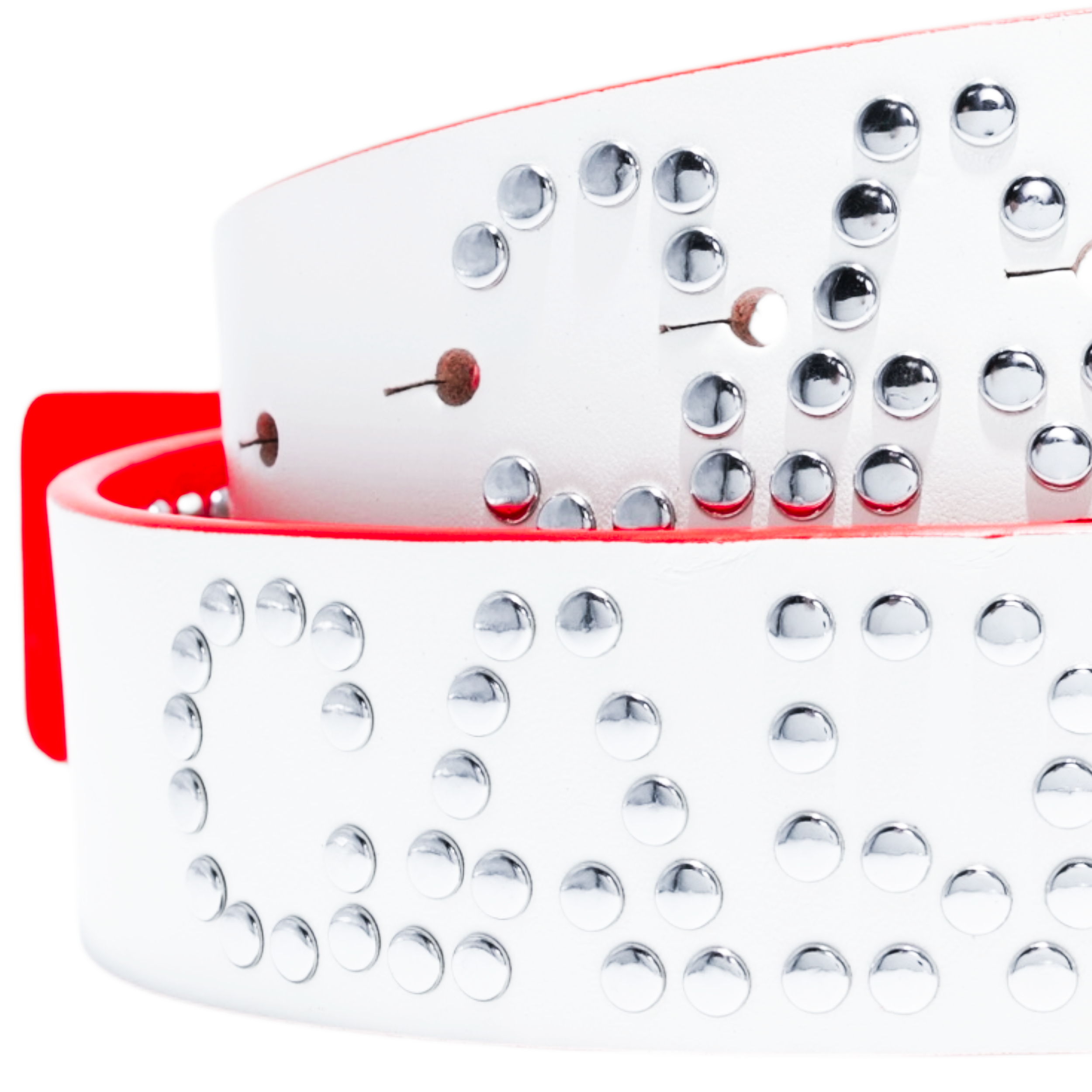 Ceinture en Cuir Cloutée - Blanc