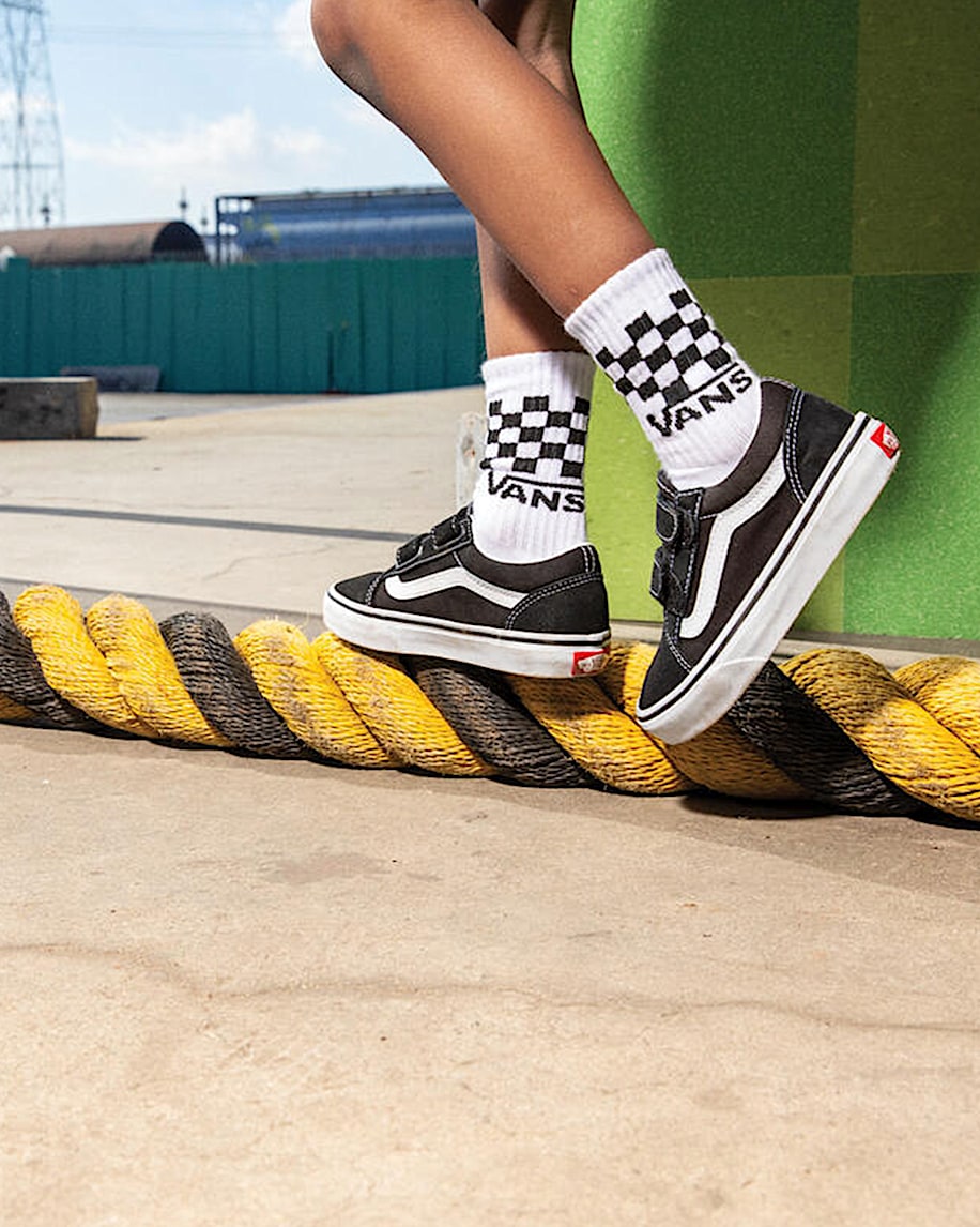 Old Skool V pour enfants - Noir/Blanc véritable