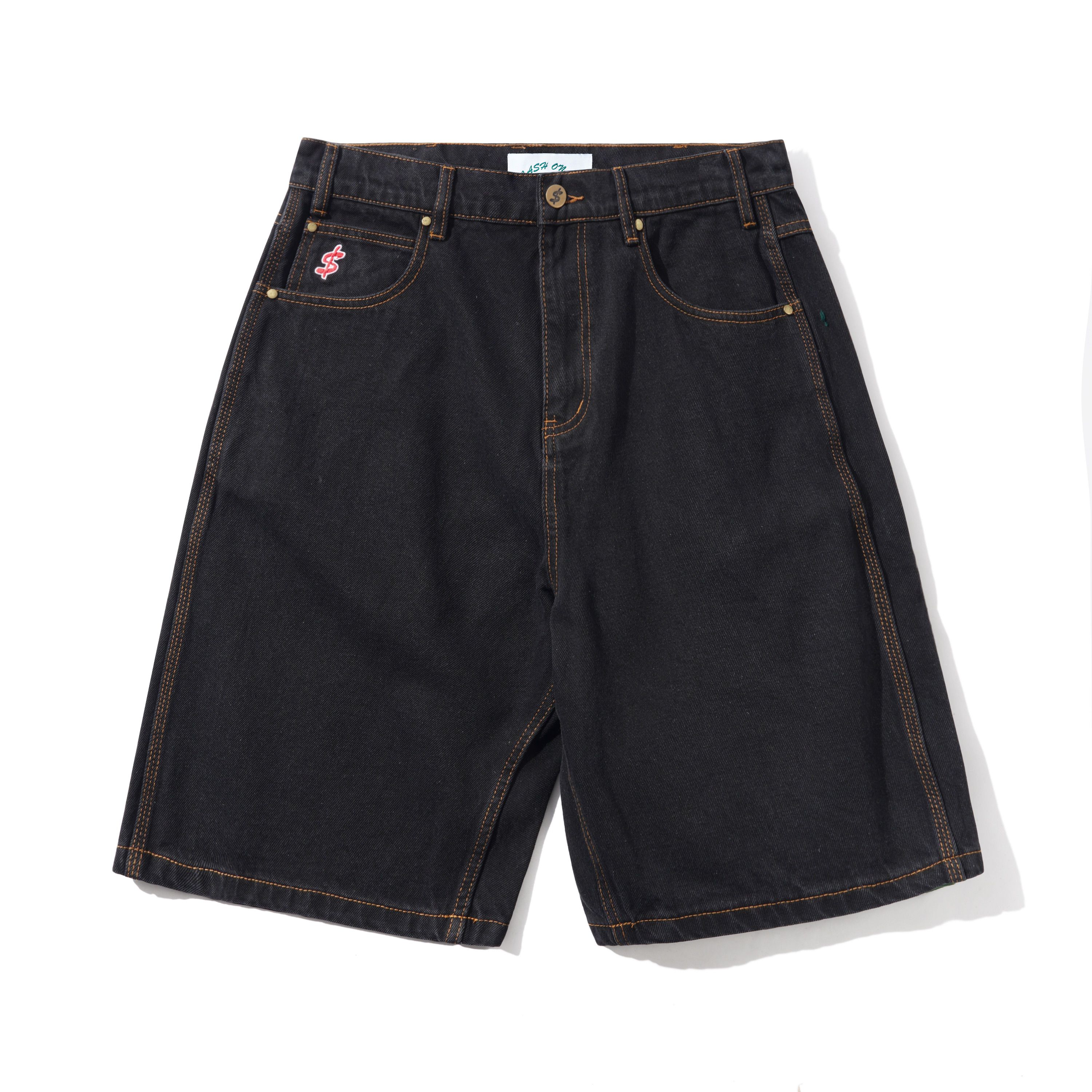 Short en Denim à Logo - Noir Délavé