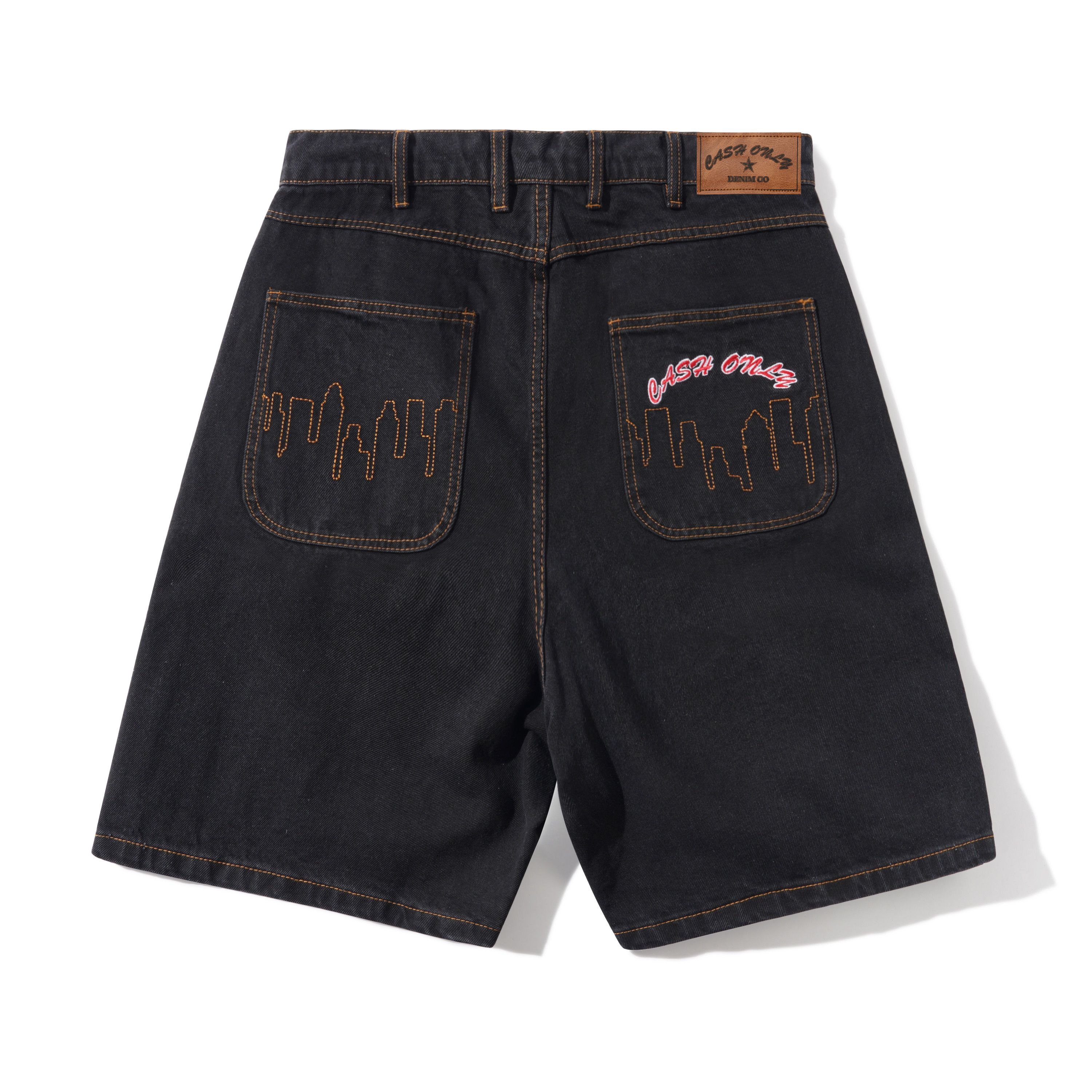 Short en Denim à Logo - Noir Délavé