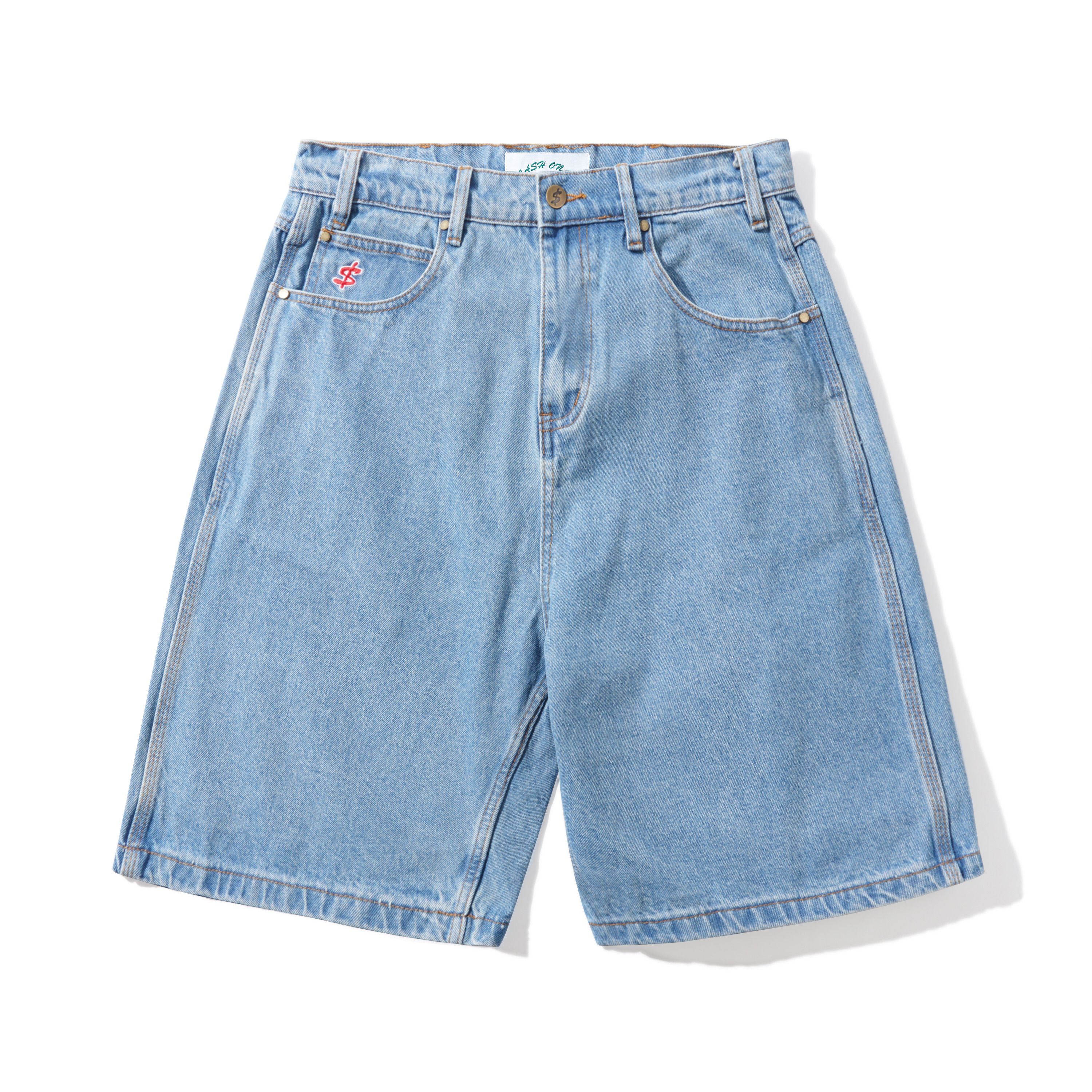 Short en Denim à Logo - Indigo Délavé