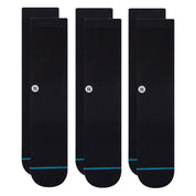 Icon 3 Pack Crew Socks - Black