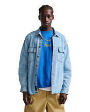 Palmhill Chemise en Denim à Manches Longues - Bleu Denim Clair
