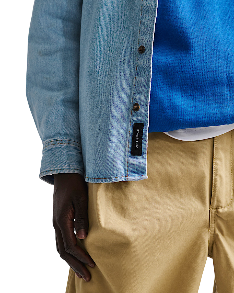 Palmhill Chemise en Denim à Manches Longues - Bleu Denim Clair