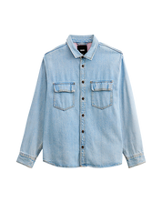 Palmhill Chemise en Denim à Manches Longues - Bleu Denim Clair
