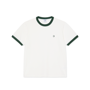 Ringer T-Shirt - Blanc Nuage/Vert Foncé