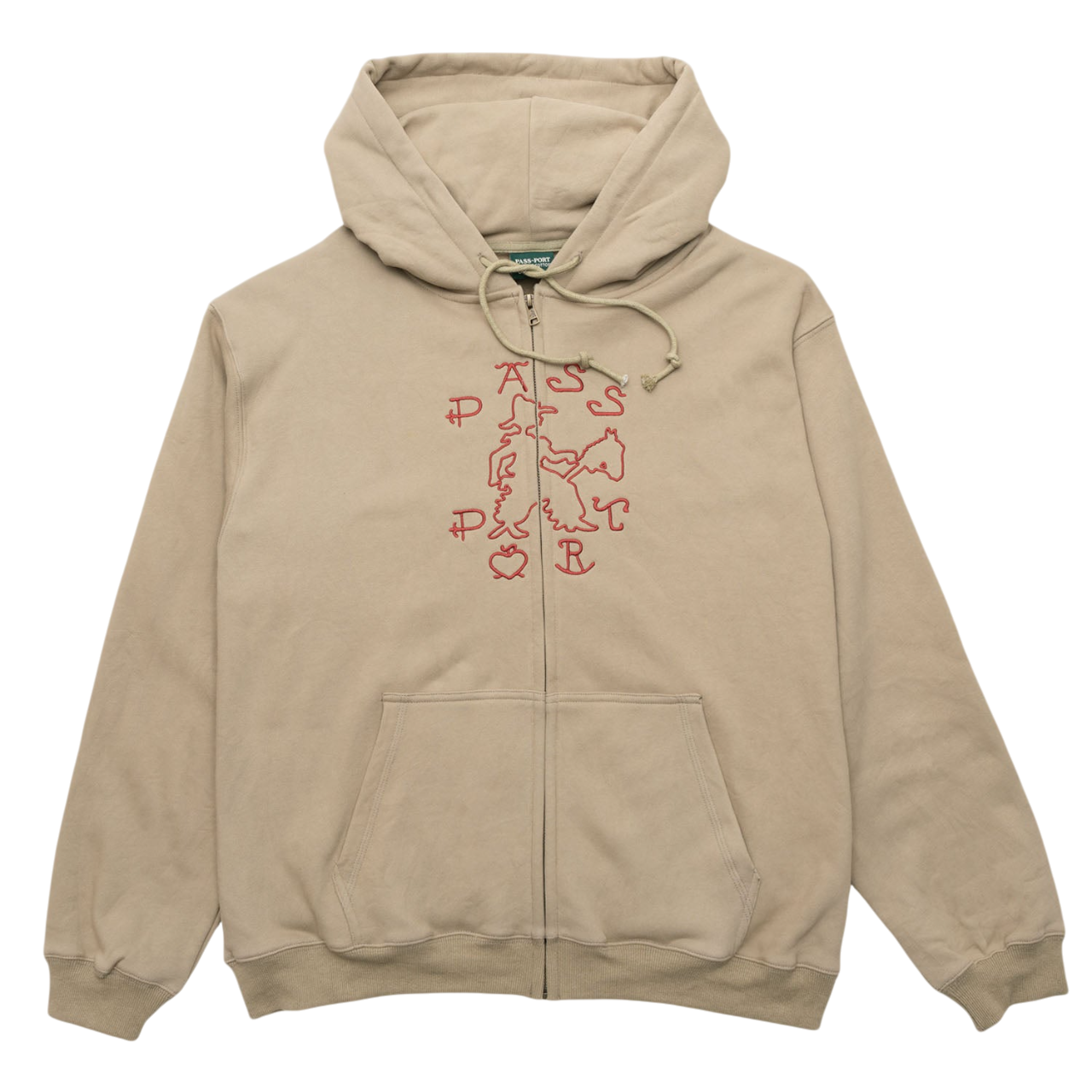 Cowpoke Sweat à Capuche Zippé en Fleece Bio - Kaki