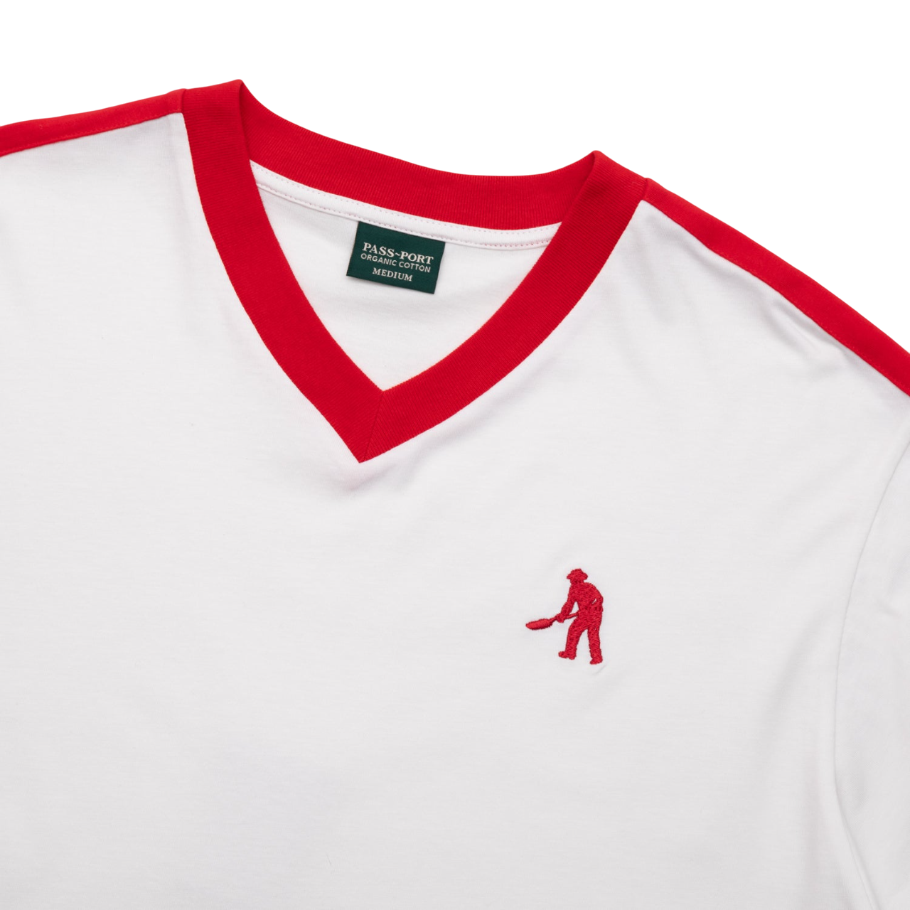 Workers Stripe Organic Cotton Jersey - White/Red
