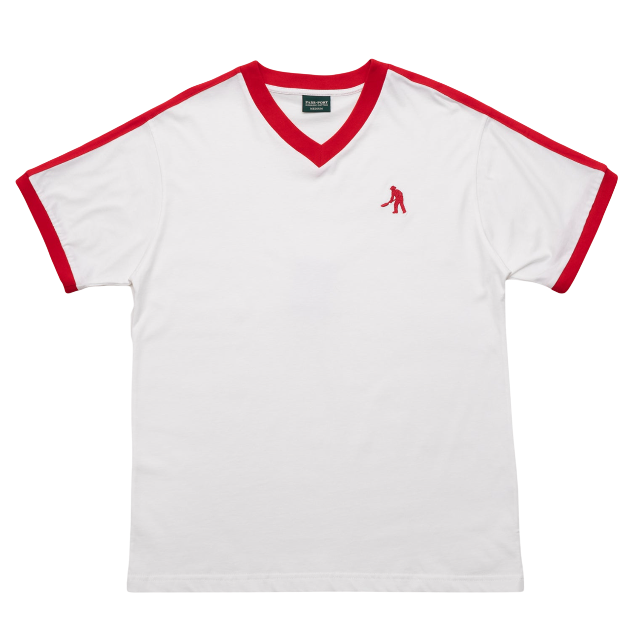 Workers Stripe Organic Cotton Jersey - White/Red