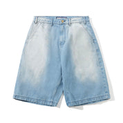 Scribble Short en Denim - Bleu Clair Délavé