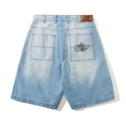 Scribble Short en Denim - Bleu Clair Délavé
