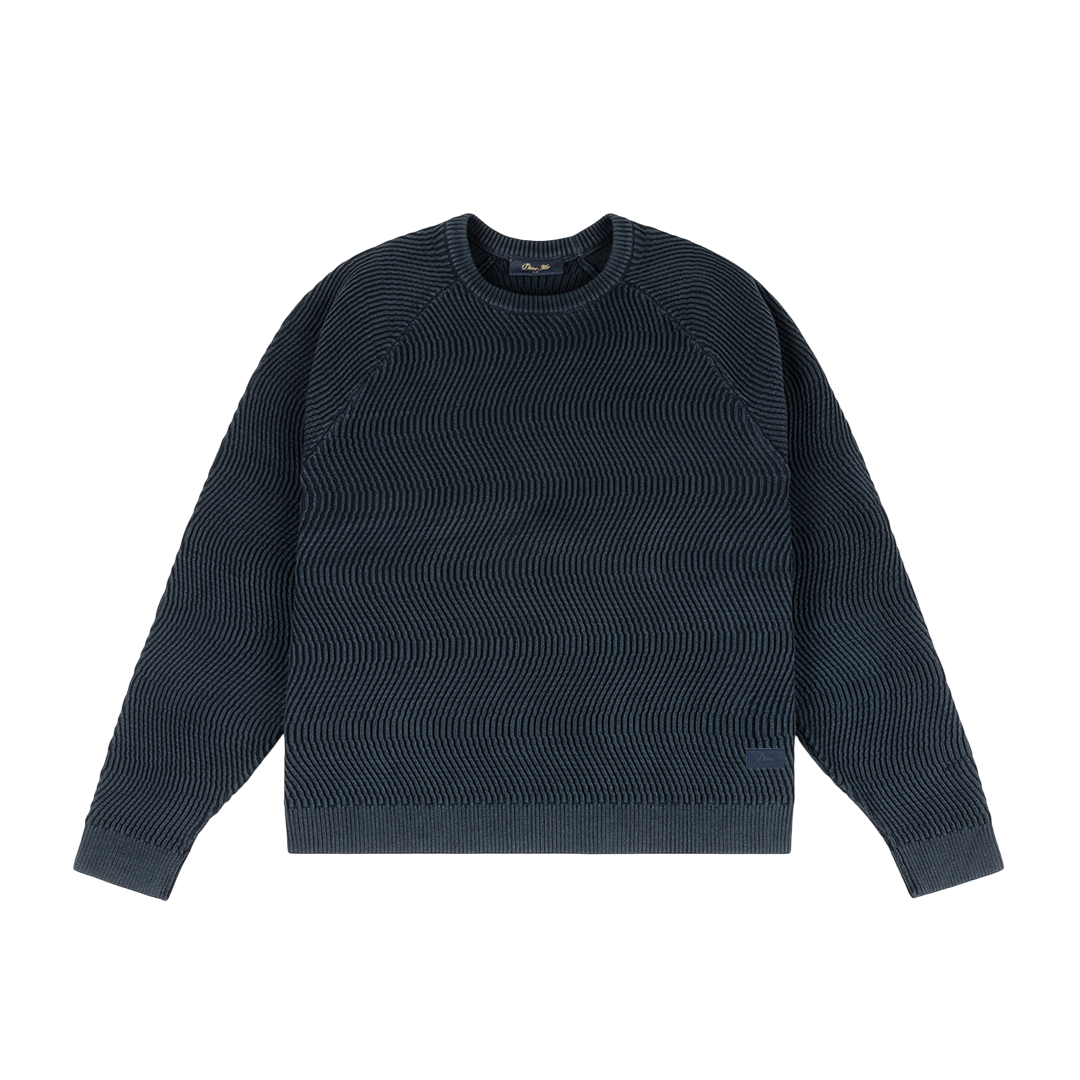 Dime Wave Knit Sweater - Navy – Palm Isle Skateshop