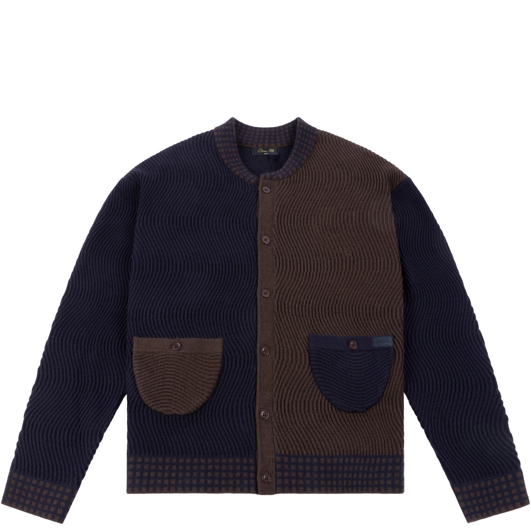 Dime Wave Knit Cardigan - Navy/Brown – Palm Isle Skateshop