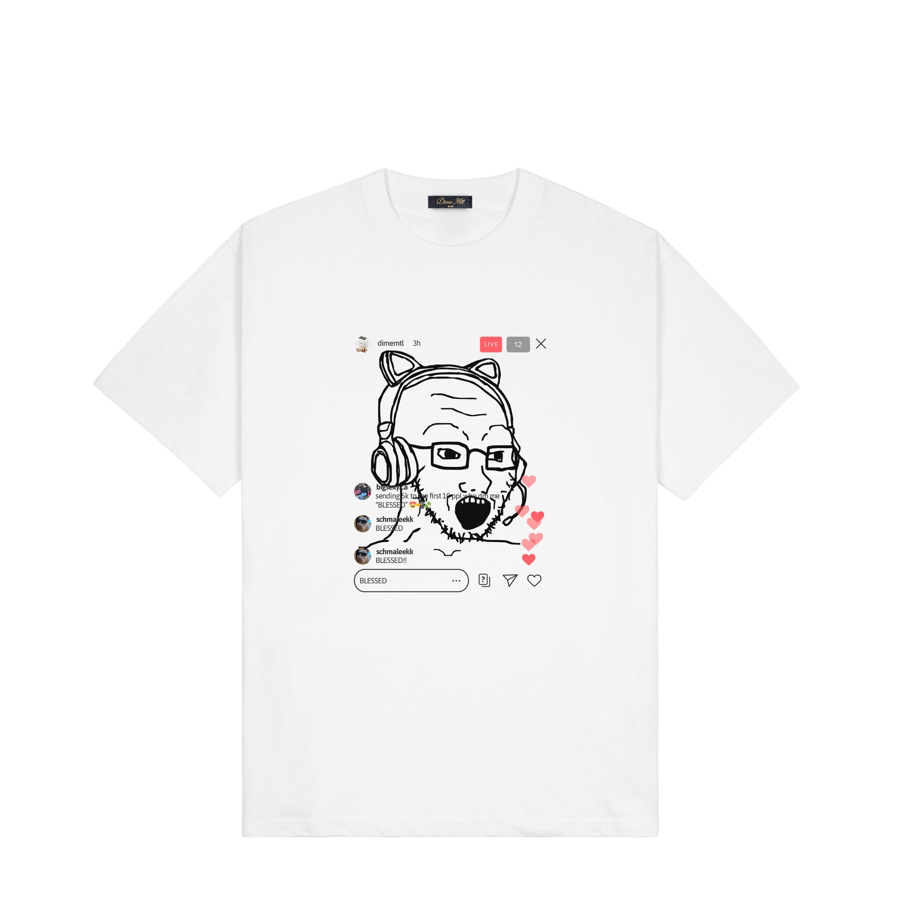 Dime Live T-Shirt - White – Palm Isle Skateshop