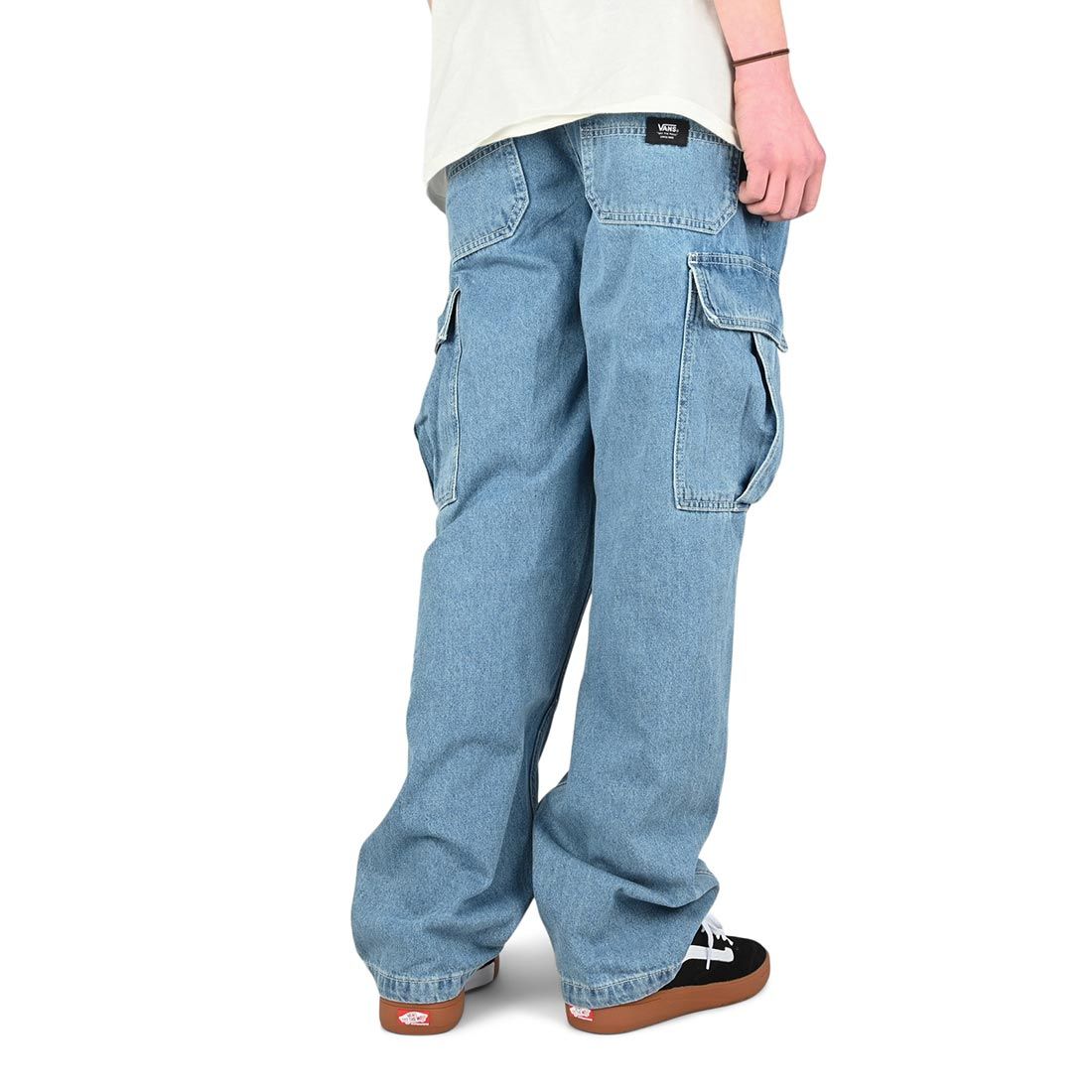Pantalon Cargo en Denim pour Enfants - Délavé Pierre/Bleu