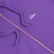 Cursive Zip Hoodie - Dark Purple