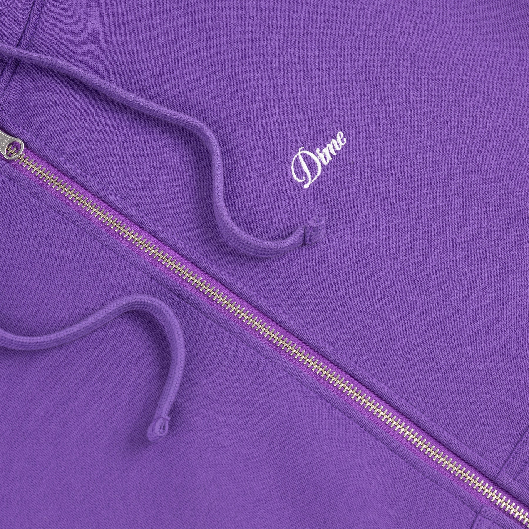 Cursive Zip Hoodie - Dark Purple