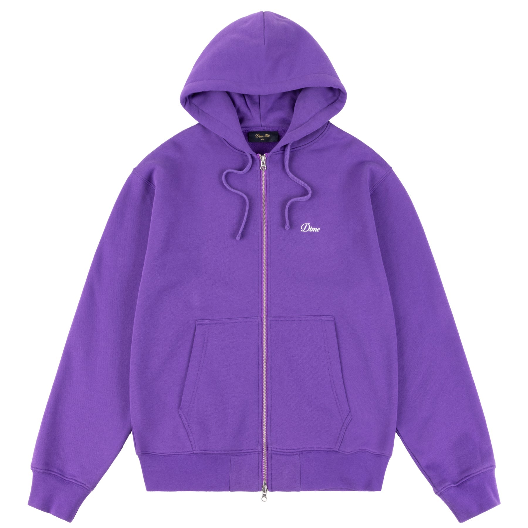 Cursive Zip Hoodie - Dark Purple
