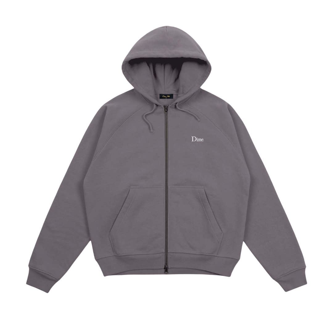 Dime Classic Small Logo Zip Hoodie - Charcoal Grape – Palm Isle