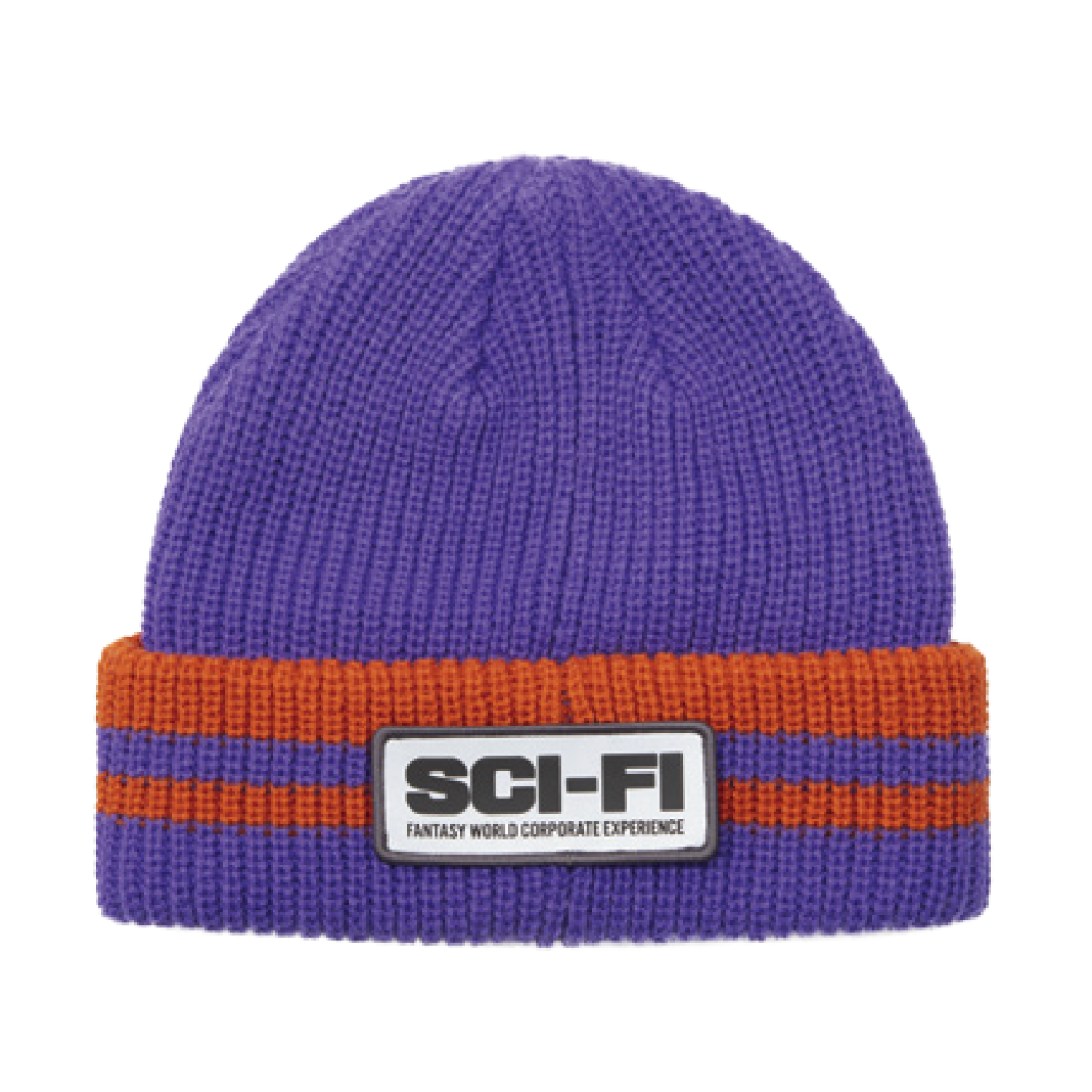 Reflective Patch Beanie - Purple/Orange