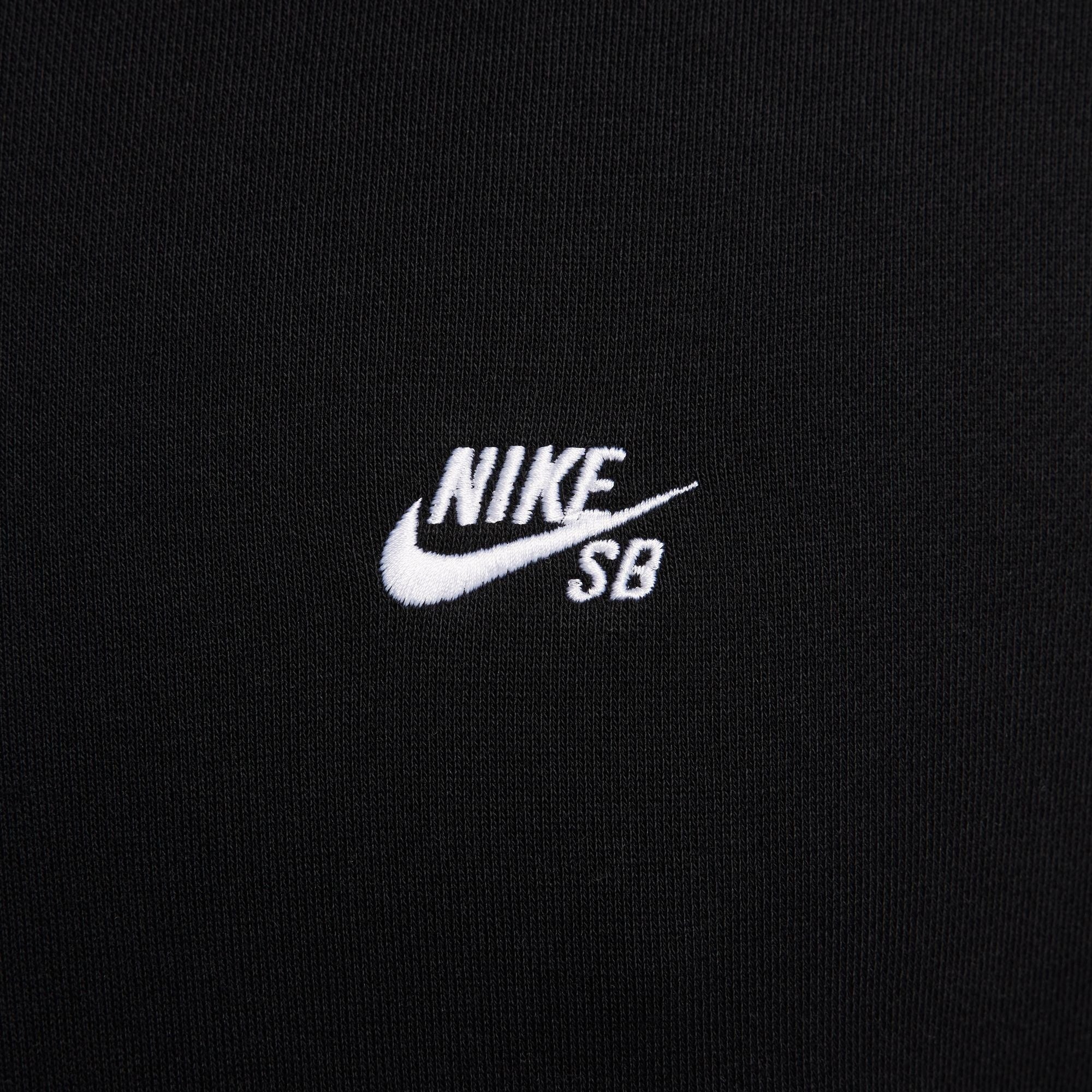 Fleece Pullover Skate Hoodie - Black/White