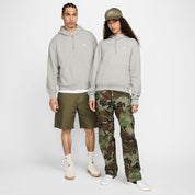Fleece Pullover Skate Hoodie - DK Grey Heather/White