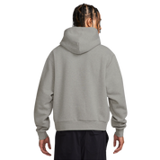 Fleece Pullover Skate Hoodie - DK Grey Heather/White