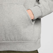 Fleece Pullover Skate Hoodie - DK Grey Heather/White