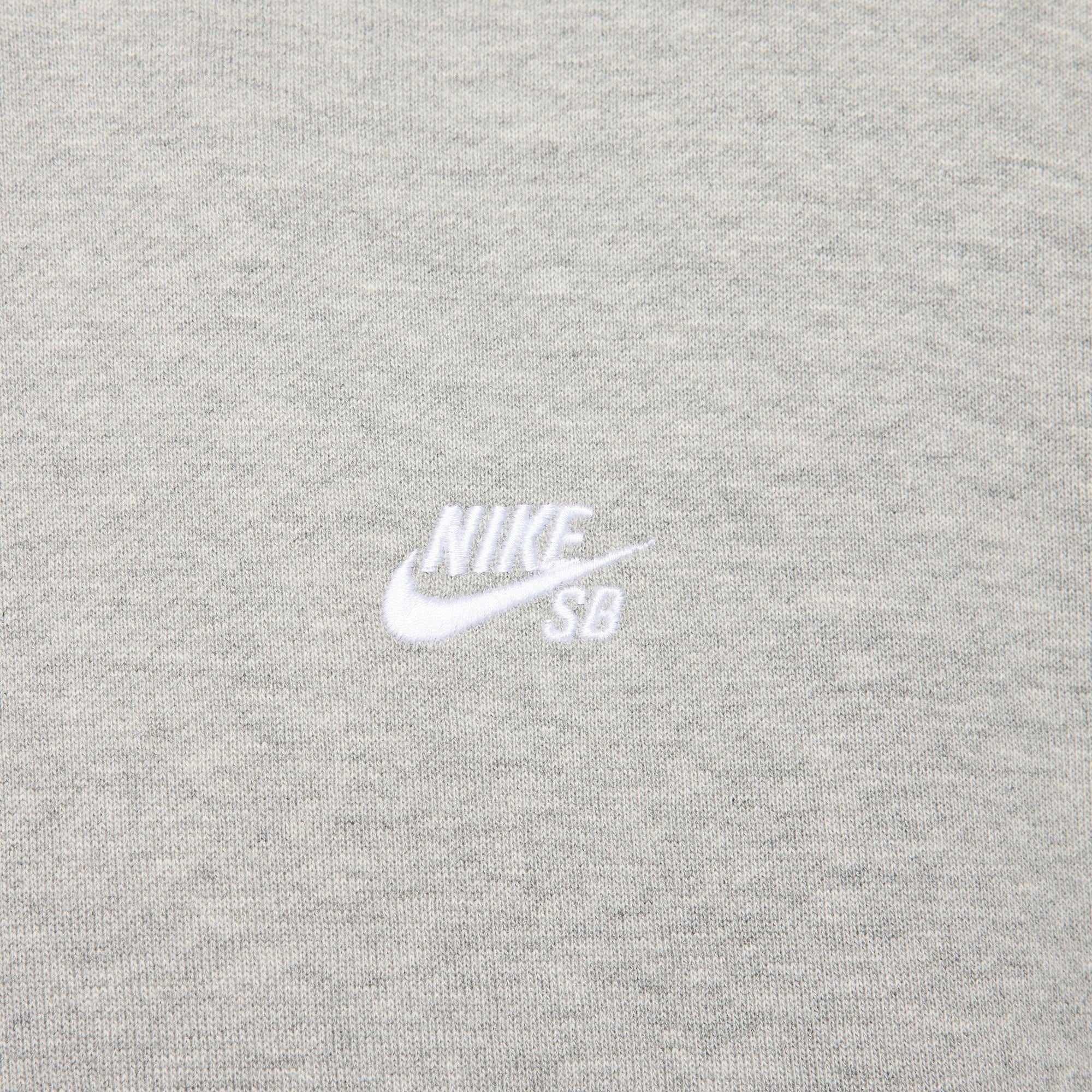 Fleece Pullover Skate Hoodie - DK Grey Heather/White