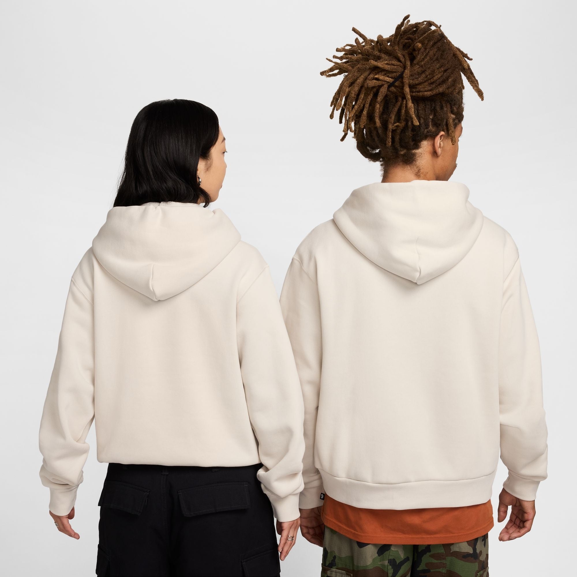 Fleece Pullover Skate Hoodie - LT Orewood Brown/White