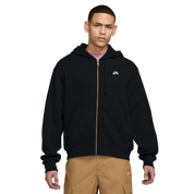 Full-Zip Fleece Skate Hoodie - Black/White