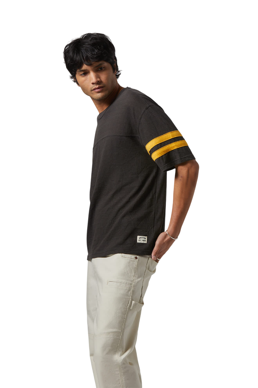 Vintage Football Mesh Jersey T-Shirt - Washed Black/Ray Flower