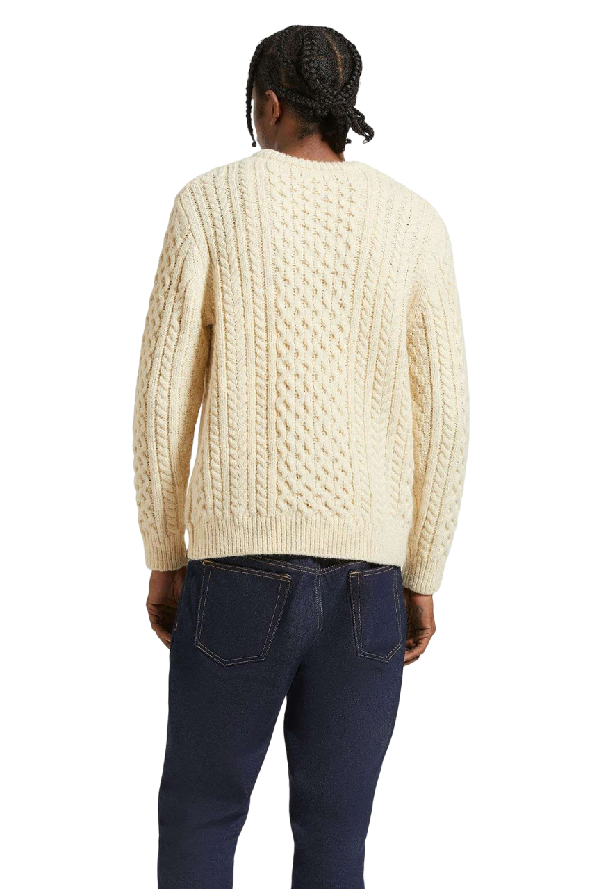 Classic Fisherman Cable Knit Sweater - Oatmeal