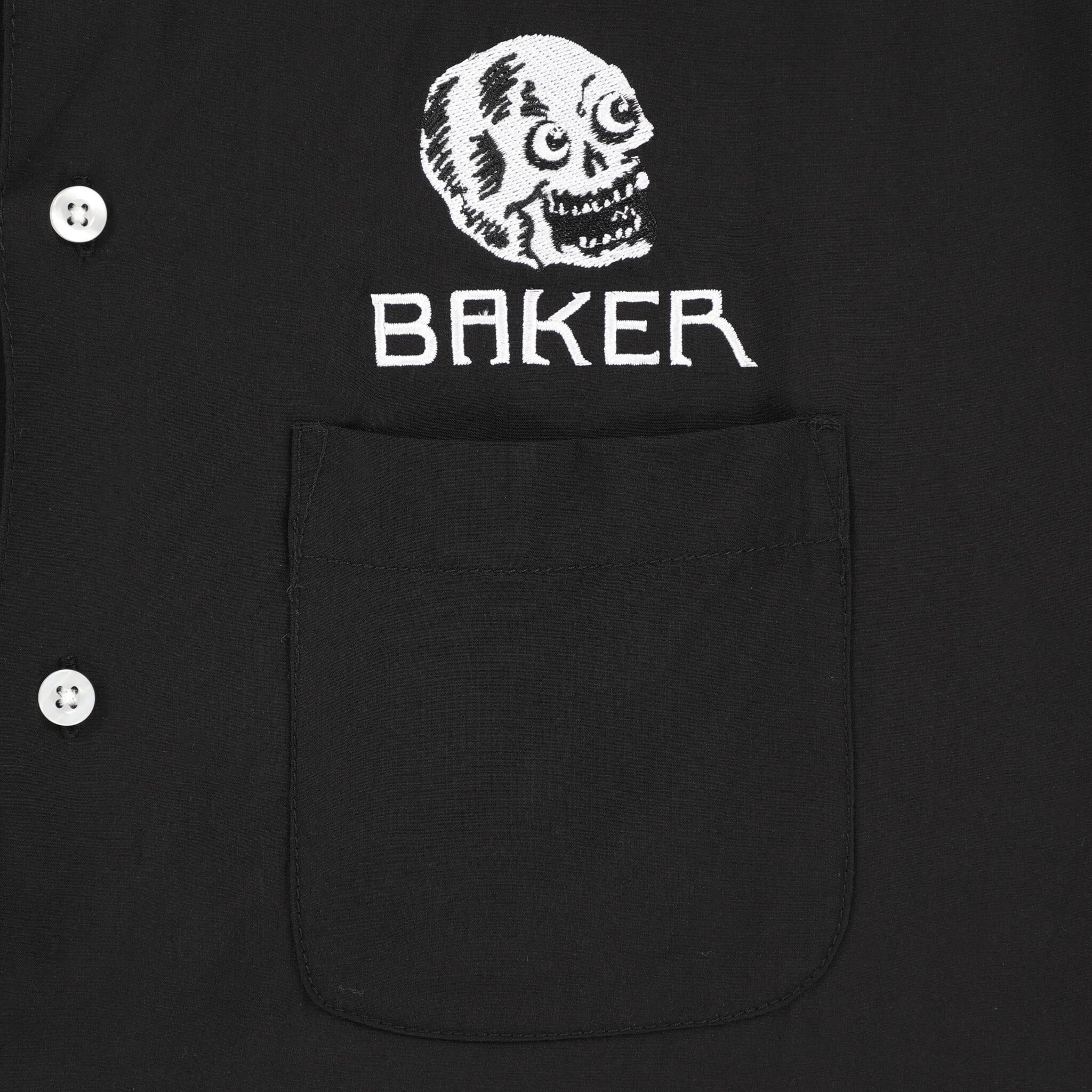 Chemise boutonnée à motif tête de mort - Noir
