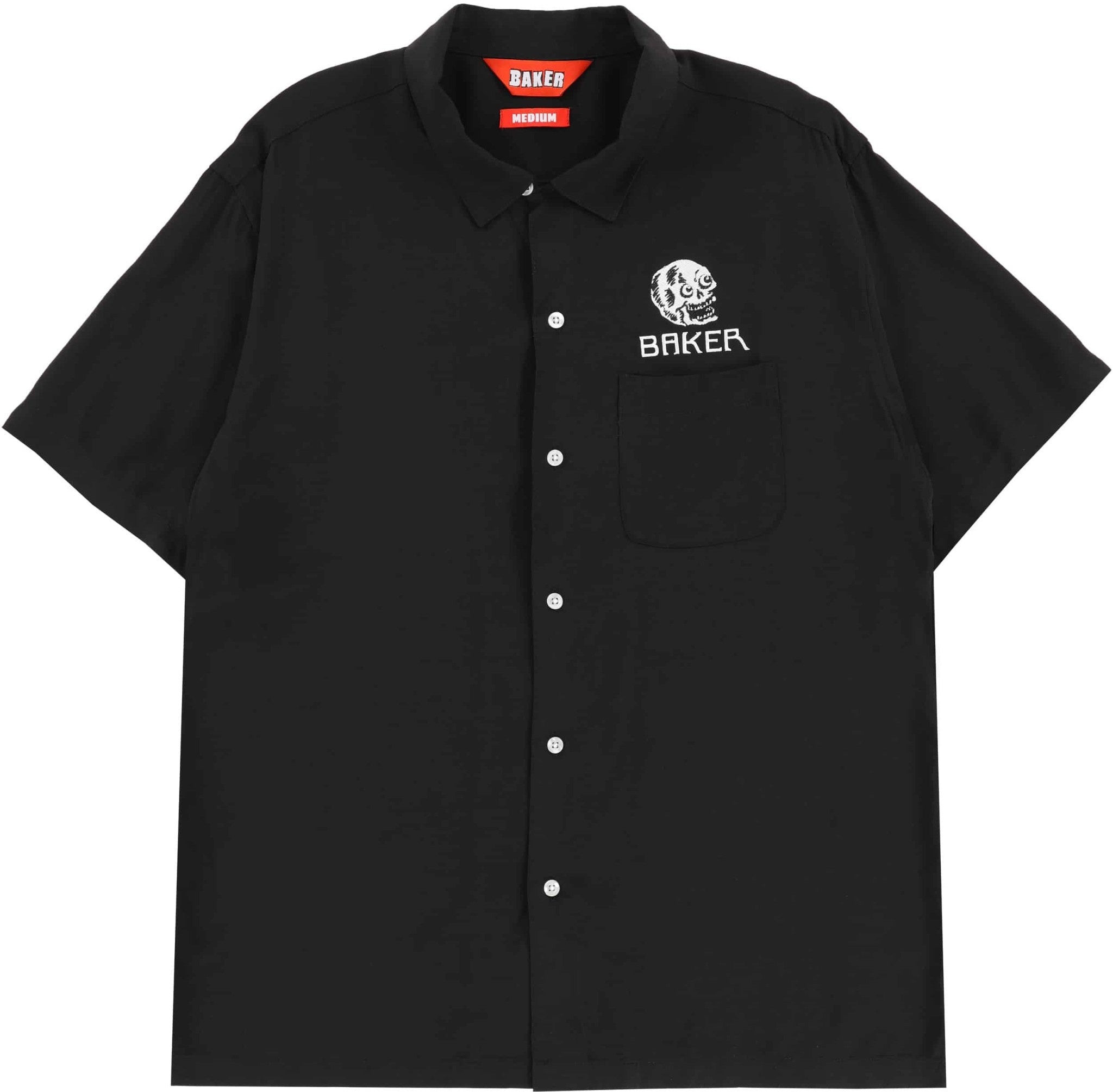 Chemise boutonnée à motif tête de mort - Noir