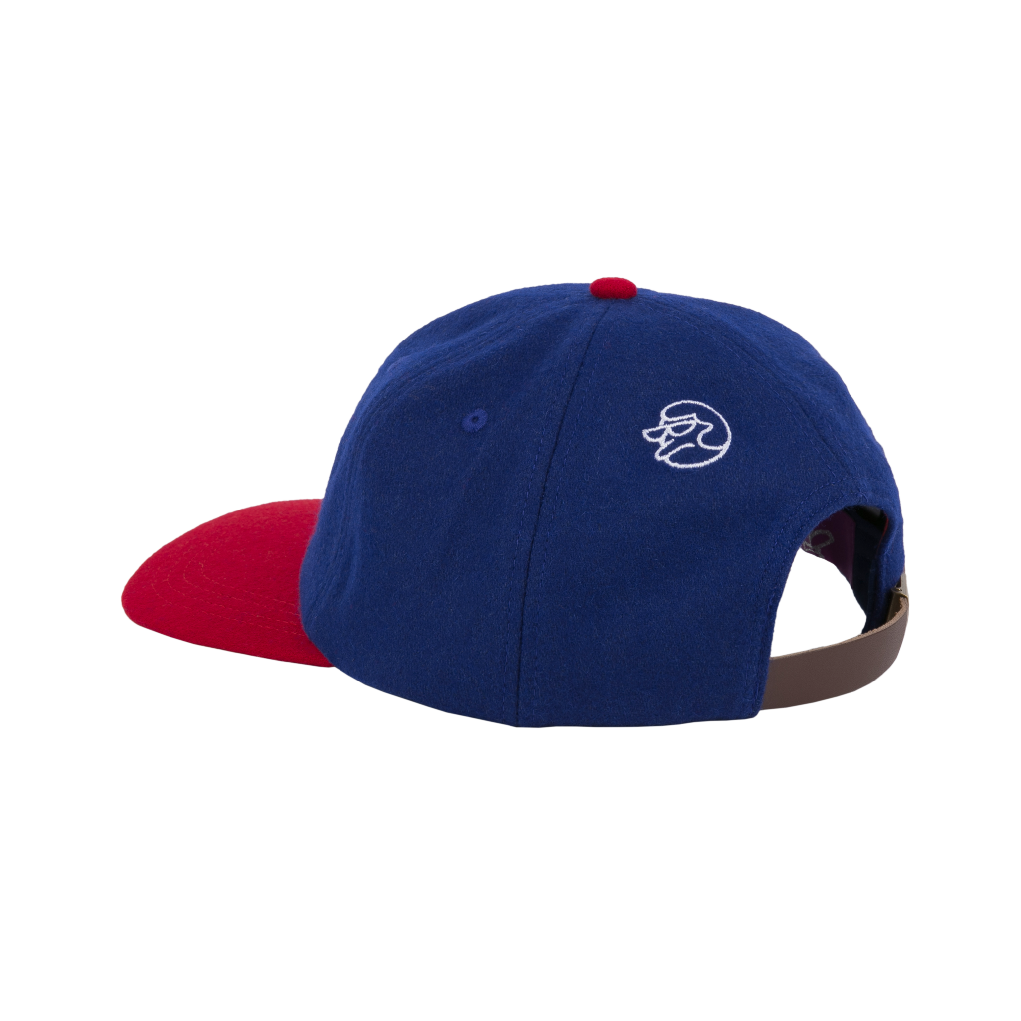 Bonnet en laine de qualité supérieure Boss à 6 panneaux - Bleu marine/rouge