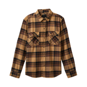 Chemise en flanelle à manches longues Bowery - œil de tigre/marron pomme de pin/noir délavé