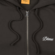 Cursive Small Logo Zip Hoodie - Vintage Black
