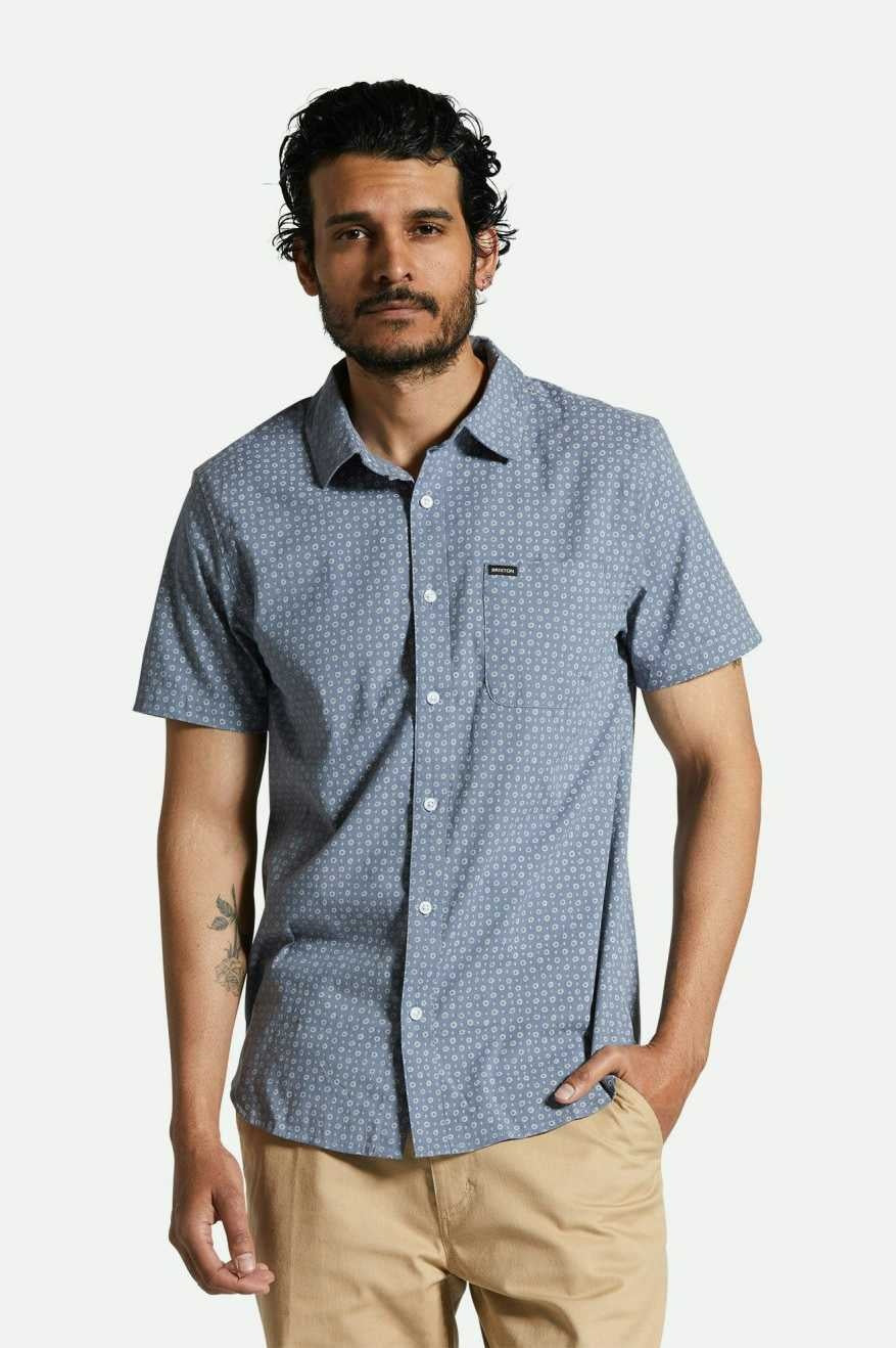 Chemise à manches courtes à imprimé Charter - Micro bleu Flinstone