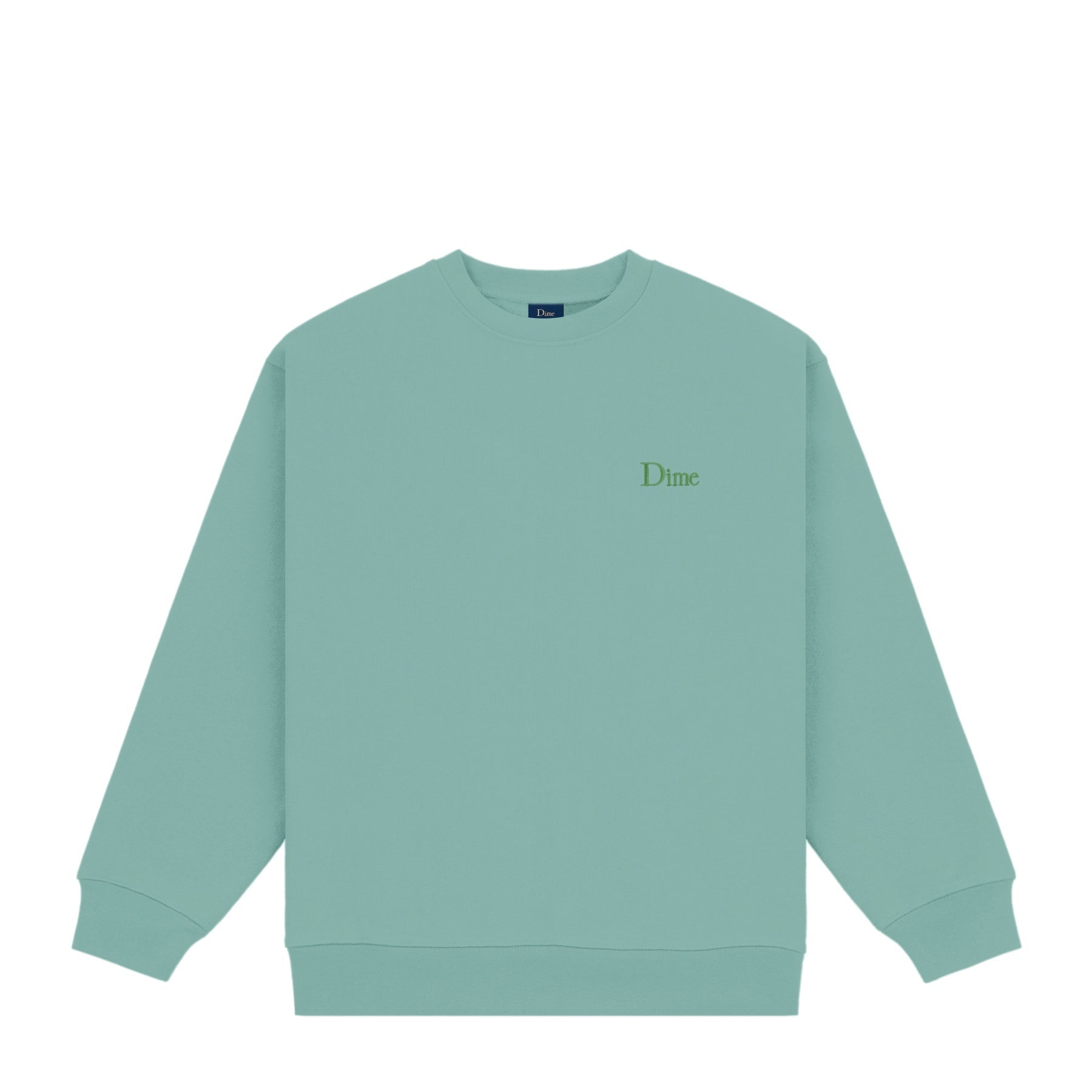 Dime Classic Small Logo Crewneck - Seaweed – Palm Isle Skateshop