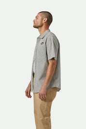 Builders Auto Chemise M/C - Rayures Noir/Blanc Cassé