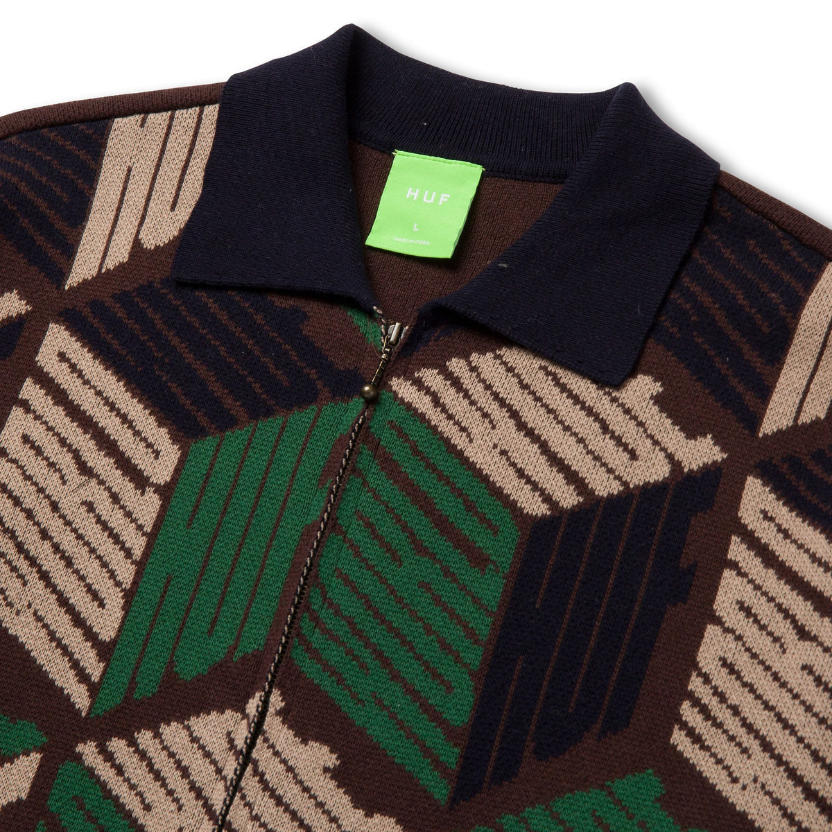 Pull zippé Dimensions - Chocolat